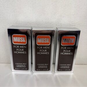 (3) MUSK BY COTY FOR MEN 1.4 OZ 44 ML COLOGNE SPRAY NEW IN BOX Set Of 3